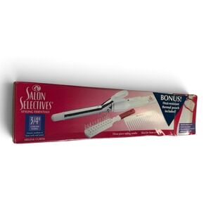 Salon Selectives Vintage Styling Essentials 3/4" Curling Iron Brush Comb Set NOS